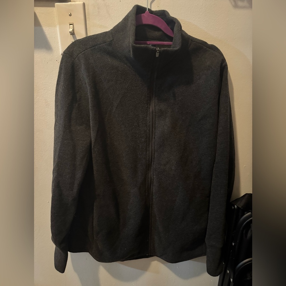 Dark Grey Zip Up Sweater